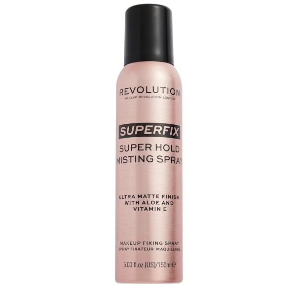 Le spray fixateur ultra mat Superfix Misting Setting Spray de MakeUp Revolution est présenté dans un flacon cylindrique rose de 150 ml avec un bouchon noir, offrant un fini ultra mat. Il est enrichi en aloe et en vitamine E pour maintenir le maquillage en place sans effort. Dakar