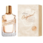 Une Eau de Parfum Femme S Oliver Original de 30 ml est élégamment présentée à côté de sa boîte beige et blanche, dotée d'une surface texturée avec un capuchon doré. La boîte présente des motifs ornés avec la marque « S Oliver Original Eau de Parfum » en polices cursives et serif. Dakar