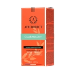 Une boîte de produit Aphrodict orange vif étiquetée « Guarana ZN+ », commercialisée comme un booster d'énergie pour femmes avec des performances complexes contenant du guarana et de la vitamine E. La boîte comprend des informations détaillées sur le produit sur le côté. Dakar