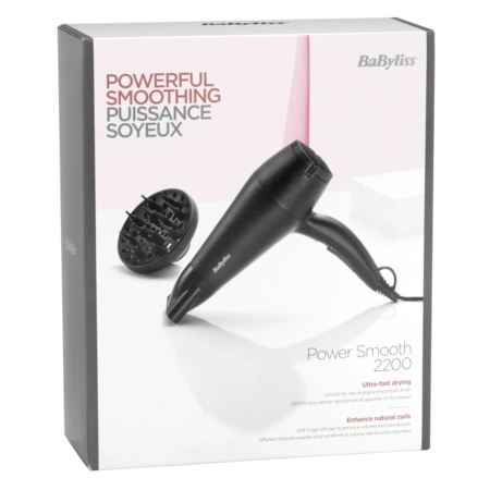 Le sèche-cheveux BaByliss Sèche Cheveux Boucles Définies 2200 W, présenté dans un élégant boîtier noir, offre un lissage puissant et un séchage ultra-rapide. Il sublime les boucles naturelles et affiche des instructions en anglais et en français, ce qui en fait le sèche-cheveux idéal pour des boucles définies. Dakar
