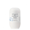 Flacon de déodorant blanc avec bouchon arrondi, étiqueté « BYPHASSE DÉODORANT 48H FLEUR DE COTON ». Texte bleu et petit motif floral bleu. Contenance : 50 ml, protège des taches. Dakar
