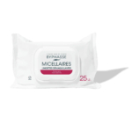 Un paquet blanc de lingettes démaquillantes micellaires Byphasse. L'étiquette présente un texte en français mettant en avant l'aloe vera, adapté au visage, aux yeux et aux lèvres. Le paquet contient 25 lingettes. Dakar