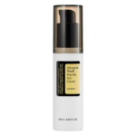 Un flacon de 25 ml de crème contour des yeux COSRX Advanced Snail Peptide avec pompe. L'emballage est blanc avec une étiquette noire et dorée indiquant le nom du produit. Dakar