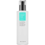 Image d'un flacon blanc avec une pompe noire. L'étiquette indique « Two in One Poreless Power Liquid, COSRX ». Contient 100 ml. Conçu pour les soins de la peau, il promet un soin des pores et un contrôle du sébum. Dakar