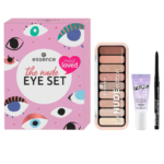 Coffret Essence « The Nude Eye Set » avec graphismes pour les yeux. Comprend une palette de fards à paupières nude, un tube de base pour les yeux et un crayon eye-liner noir. La mention « Most loved » figure sur la boîte. Dakar