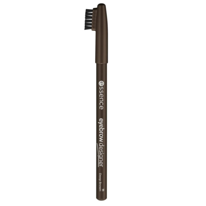 Un crayon à sourcils marron avec une brosse sur le capuchon, étiqueté « essence eyebrow designer » dans la teinte « 04 blonde ». Dakar