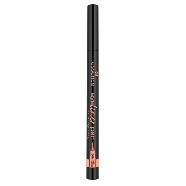 Crayon eye-liner noir avec inscription « eyeliner pen » en orange sur le côté, portant la marque « essence ». Sa pointe fine assure une application précise. Dakar
