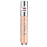 Un tube de gloss volume brillance extrême Essence, dans une teinte pêche scintillante. Son emballage est doté d'un bouchon argenté orné d'une étiquette représentant un petit dessin de lèvres surmonté de l'inscription « volume maximum ». Dakar