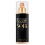 Flacon de brume parfumée Guess Seductive Noir avec étiquette noire et dorée. L'embout vaporisateur est visible sous un bouchon transparent. Le flacon contient 250 ml de produit. Dakar