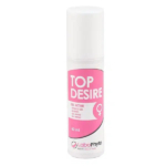 Un flacon de gel intime LaboPhyto Top Desire. Le flacon cylindrique est blanc avec une étiquette rose portant le nom du produit et un symbole féminin. Le flacon contient 60 ml de gel. Dakar