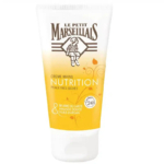Un tube de crème mains Le Petit Marseillais Nutrition pour peaux très sèches, à base de beurre de karité, d'amande douce et d'huile d'argan. Son emballage blanc, avec un dégradé jaune-orange et des volutes décoratives, offre un confort 24 h/24. Dakar