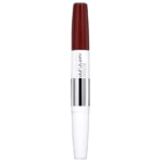 Un rouge à lèvres à double extrémité, composé d'un rouge à lèvres rouge foncé d'un côté et d'un gloss transparent de l'autre. La partie blanche au milieu affiche le texte de la marque. Dakar
