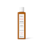 Un grand flacon rectangulaire marron avec un bouchon blanc, étiqueté « Nubiance Exfoleara » en orange. On peut y lire « Gel Exfoliant Visage & Corps » et « 200 ml » au fond. Une ombre est projetée sur un fond blanc. Dakar