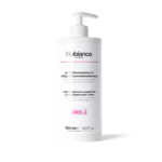 Flacon de 500 ml de Lait Corps Hydratant et Correcteur d'Hyperpigmentation Nubiance Paris avec pompe. L'étiquette est blanche avec un texte noir et rose détaillant les informations produit et la marque. Dakar