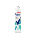 Un déodorant en spray Rexona avec la mention « Protection Nonstop 72 H » dans un emballage blanc et bleu. L'étiquette « Douche Fraîche » met l'accent sur une protection anti-odeurs de 72 heures. Le flacon présente un design incurvé blanc et bleu. Dakar
