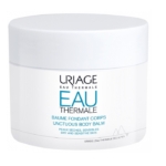 Un pot blanc de Baume Fondant Corps Uriage 200 ml, idéal pour les peaux sèches et sensibles. L'étiquette reprend le nom du produit en français et en anglais, faisant référence à Uriage Bébé 1er, tandis que le couvercle blanc sobre apporte une touche d'élégance. Dakar