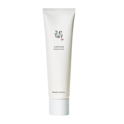 Un tube blanc de 100 ml de Beauty of Joseon Crème Hydratante Dynasty Cream présente un texte noir coréen et anglais sur le devant, debout sur un fond blanc uni. Dakar