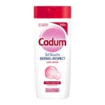 Cadum Gel Douche Dermo Respect Sans Savon 400 ml est un gel douche sans savon pour les peaux délicates, à base d'huile d'amande, d'une formule douce comme Dove Crème Douche, et se présente dans un flacon rose et blanc avec un bouchon rouge. Dakar
