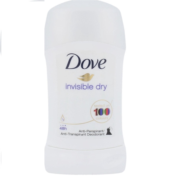 Le déodorant Dove Antisudorifique en bâton Invisible Dry 40 ml est présenté dans un élégant flacon blanc orné du logo Dove et de l'icône dorée de la colombe. Comme le déodorant à bille Dove Original, il offre une protection anti-transpirante de 48 heures et a été testé sur 100 couleurs pour une tenue invisible. Dakar