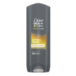Le flacon gris de Dove Men Care Extra Fresh Gel Douche Corps et Visage 250 ml, avec un bouchon à clapet, fournit une micro-hydratation nourrissante pour le corps et le visage et procure une sensation de fraîcheur qui dure jusqu'à 24 heures. Dakar