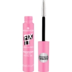 Un tube rose d'Essence Gel Transparent Fixation Sourcils Fix It Like A Pro, avec un pinceau noir inséré à moitié, porte l'inscription « Extra Strong » et contient 8,5 ml ou 0,25 fl oz de produit, idéal pour votre collection Essence Cosmetics. Dakar