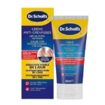 Scholl Crème Pieds Onguent Réparateur Actif Talons Crevassés à l'Urée et Kératine 60 ml présenté dans un tube et une boîte, donne des résultats visibles en 1 jour pour les talons crevassés avec 25% d'urée. Informations disponibles en français, allemand et néerlandais. Dakar