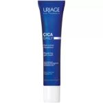 Un tube de Gel-Crème Réparateur Quotidien Uriage Eau Thermale Cica. L'emballage est bleu foncé avec un texte blanc, présentant les informations produit en français et en anglais. Le tube est muni d'un bouchon blanc à la base. Dakar
