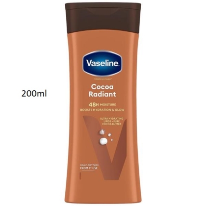 Une lotion Vaseline Cocoa Radiant de 200 ml avec un bouchon marron offre une hydratation au beurre de cacao pendant 48 heures, un essentiel du quotidien qui complète parfaitement les cadeaux de luxe comme le coffret cadeau pour homme GUERLAIN Habit Rouge Eau de Toilette 100 ml + gel douche 75 ml. Dakar
