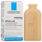 Le pain La Roche Posay Effaclar Pain Dermatologique Anti Imperfections 65 g est présenté à côté de sa boîte blanche et bleue, mettant l'accent sur le « zéro déchet plastique » et « anti-imperfections » pour une solution de soin douce et écologique. Dakar