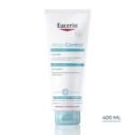 Un tube blanc de 400 ml d'Eucerin AtopiControl Baume Peau à Tendance Atopique, avec des accents bleus et rouges avec du texte français et néerlandais pour les soins de la peau atopique. Dakar