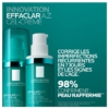 Deux flacons bleu sarcelle de La Roche-Posay Effaclar AZ Gel Crème Anti-Imperfections Peau Lisse 40 ml sont présentés avec le texte suivant : réduit les imperfections en 7 jours, raffermit la peau et combat les signes de l’âge. En gras : « 98 % confirment : une peau plus ferme. ». Dakar