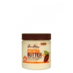Un pot de 425 g de Crème au beurre de cacao QUEEN HELENE avec couvercle marron. L'étiquette, ornée de fèves de cacao, met en valeur ce soin nourrissant pour les peaux extrêmement sèches. Dakar