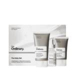 The Ordinary The Daily Set Routine de Soins Hydratant est un coffret de soins de la peau contenant un nettoyant, un sérum et une crème hydratante, chaque produit étant inclus dans la routine hydratante et étiqueté « The Daily Set » sur l'emballage. Dakar