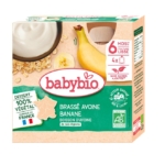 Babybio Desserts végétaux bébé Brassé Végétal Avoine Banane, en pack de 4 sachets de 85g, est un dessert végétal bio français à base d'avoine et de banane pour bébé, adapté dès 6 mois, avec la banane et l'avoine présentes sur son emballage écologique. Dakar