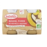 Deux petits pots de Babybio Banane Pomme 4 Mois et plus Bio (2 x 130g), petit pot bébé bio banane-pomme fabriqué en France, adapté aux bébés dès 4 mois. Dakar