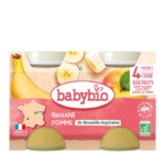Babybio Banane Pomme 4 Mois et plus Bio propose deux pots de 130g de purée de bananes et de pommes bio, adaptée aux bébés à partir de 4 mois, fabriquée en France avec des ingrédients d'origine locale. Dakar