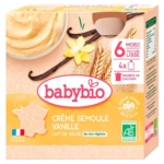 Babybio Crème Semoule Vanille 6 Mois et plus Bio (4x85g) contient un bol de crème onctueuse de semoule vanille, fleur de vanille, blé, « 6 mois+ », source de calcium, drapeau français, label bio – essayez aussi Babybio Crème Semoule Cacao 8 Mois et plus Bio. Dakar