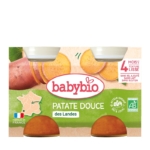 Babybio Légumes bébé Patate douce des Landes Petits pots 2x130g est un aliment pour bébé biologique et sans gluten pour les nourrissons de 4 mois et plus, contenant de la patate douce sur l'emballage et faisant partie de la gamme Babybio Petits pois. Dakar