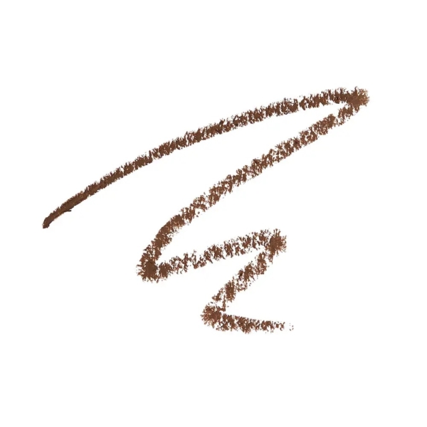 Une ligne brune, texturée et en zigzag sur un fond blanc ressemble à un échantillon du Crayon Eye-liner Marron 1,30 g de MakeUp Revolution ou à un crayon à sourcils. Dakar