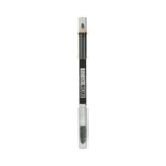 Un MASTER SHAPE Crayon à sourcils double face de Maybelline en Deep Brown 0.6g, avec des bouchons transparents aux deux extrémités, est représenté debout et isolé sur un fond blanc. Dakar
