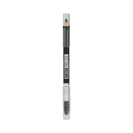 Un MASTER SHAPE Crayon à sourcils double face de Maybelline en Deep Brown 0.6g, avec des bouchons transparents aux deux extrémités, est représenté debout et isolé sur un fond blanc. Dakar