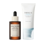 Découvrez une peau radieuse et nourrie avec le Coffret Duo Centella Glow 1004 Madagascar de Skin1004, comprenant l'Ampoule Intensive Probio-Cica et le Sérum Solaire Hyalu-Cica Water-Fit. Dakar
