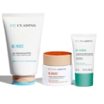 Le Coffret My Clarins comprend un gel nettoyant purifiant RE-MOVE, une crème hydratante rafraîchissante RE-BOOST et un masque de sommeil relaxant RE-CHARGE, le tout dans un élégant packaging blanc. Dakar