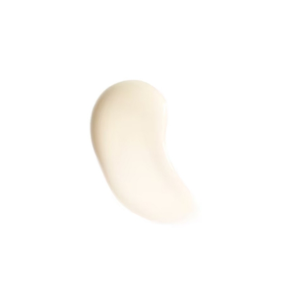 Le Sérum Expert Éclat Anti Taches Bright Plus Advanced 30 ml de Clarins se présente sous la forme d'un ovale allongé aux bords adoucis, sur un fond blanc uni, lisse et blanc cassé. Dakar