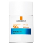 Flacon rectangulaire blanc de La Roche-Posay Anthelios UV air Fluide Invisible SPF50+ 40 ml avec étiquette bleue et orange, bouchon blanc, offrant une haute protection UVA/UVB et des bénéfices antioxydants. Dakar