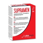 Boîte rouge et blanche de Labophyto Supramen Stimulant Sexuel Rapide Performance et Endurance, étiqueté pour stimuler le désir sexuel, la performance et l'endurance. Texte en français, anglais et allemand. Contient 4 gélules. Dakar