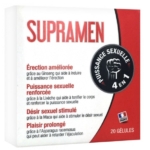 Boîte de Labophyto Supramen Stimulant Sexuel Rapide Performance et Endurance, mis en avant pour favoriser l'érection, la puissance sexuelle, le désir et la prolongation du plaisir. Contient 4 gélules. Dakar