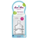 Le paquet de Luc et Léa Ergosense Tétines Silicone Anti-Colique 4 Mois et Plus comprend deux tétines de biberon en silicone transparent anti-colique pour les bébés âgés de 4 mois et plus. Dakar
