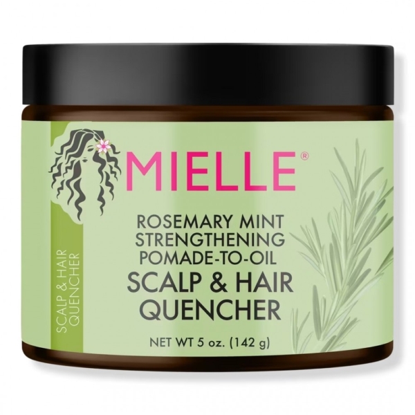 Un pot de Mielle Organics Pommade capillaire fortifiante (Rosemary Mint) 142g - avec des accents et une marque de romarin - s'associe parfaitement avec ACTIVILONG Pommade capillaire Actigloss dans votre routine de soins capillaires. Dakar
