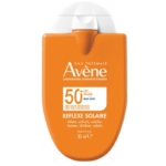 Le flacon orange de 30 ml d'Avène Crème Solaire SPF50+ Réflexe Solaire Peaux Sensibles, adapté aux peaux sensibles, offre une haute protection solaire et contre la lumière bleue pour les bébés, les enfants et les adultes. Dakar